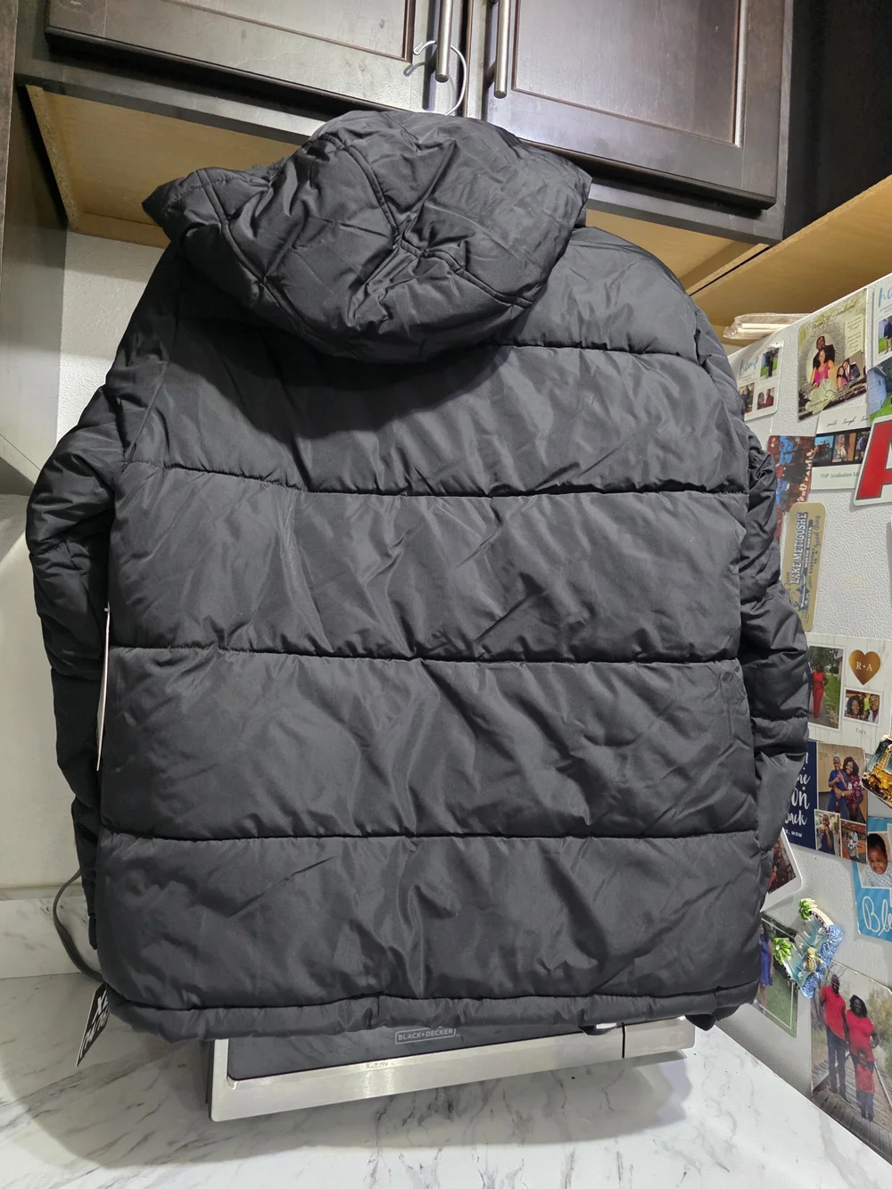 Members Mark Kids Black Puffer Jacket with Hood Boys 10/12